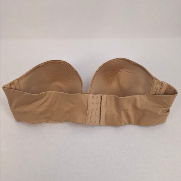 Lane Bryant Cacique Bra 46D Smooth‎ Boost Strapless Push Up Underwired Beige - Picture 2 of 6